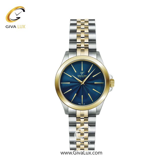 ساعت مچی اورجینال زنانه ویولت VIOLET نقره ای-طلایی | طلایی-نقره ای| سرمه ای| کد رفرنس 0591/2 سایز کوچک